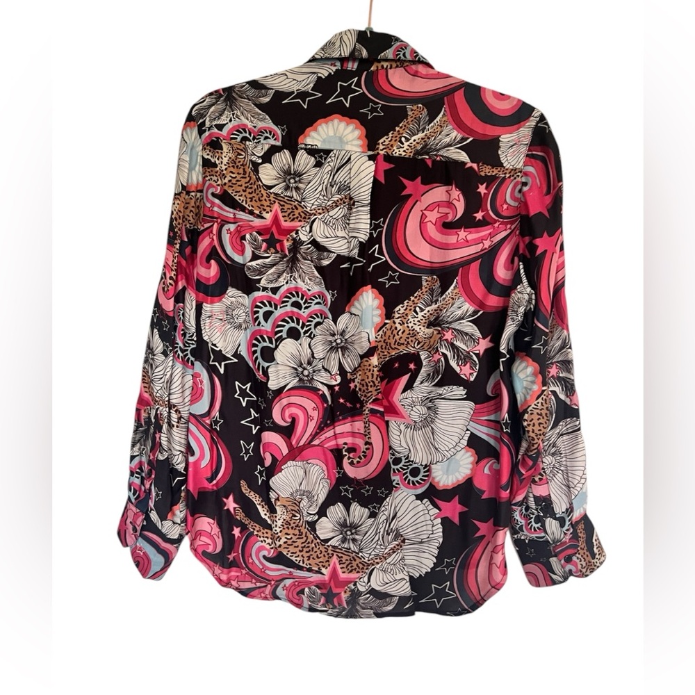 Las Sureñas Women's Floral and Leopard Print Blouse - Picture 2 of 4